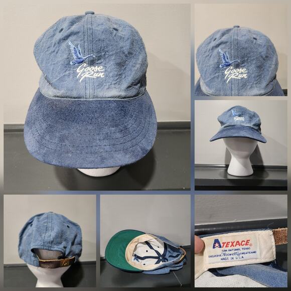 VTG Goose Run Golf Club Course Texace Adjustable Strapback Hat Cap USA Made OSFA - Picture 1 of 16